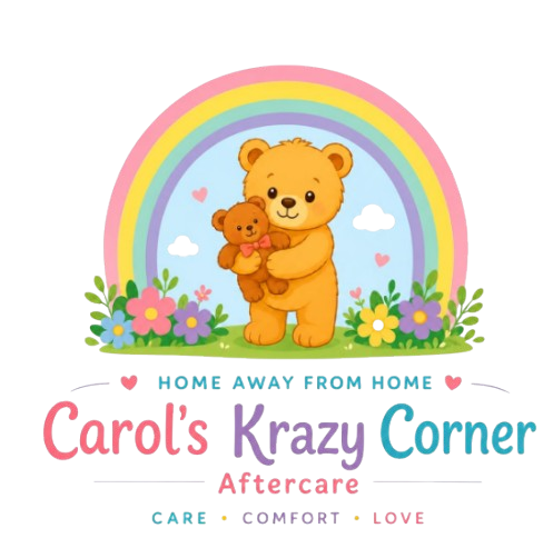 Carol's Krazy Corner logo with teddy bears and rainbow